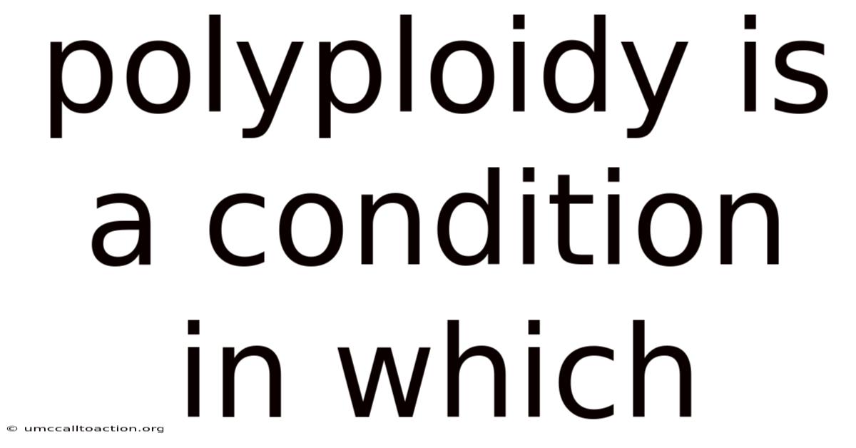 Polyploidy Is A Condition In Which
