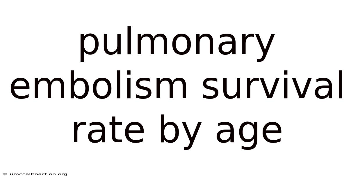 Pulmonary Embolism Survival Rate By Age