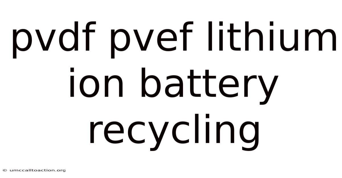 Pvdf Pvef Lithium Ion Battery Recycling