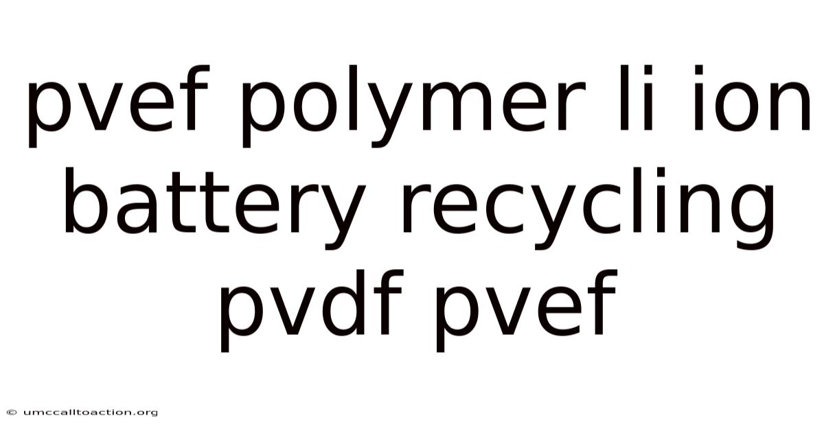 Pvef Polymer Li Ion Battery Recycling Pvdf Pvef