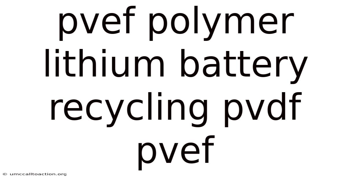 Pvef Polymer Lithium Battery Recycling Pvdf Pvef