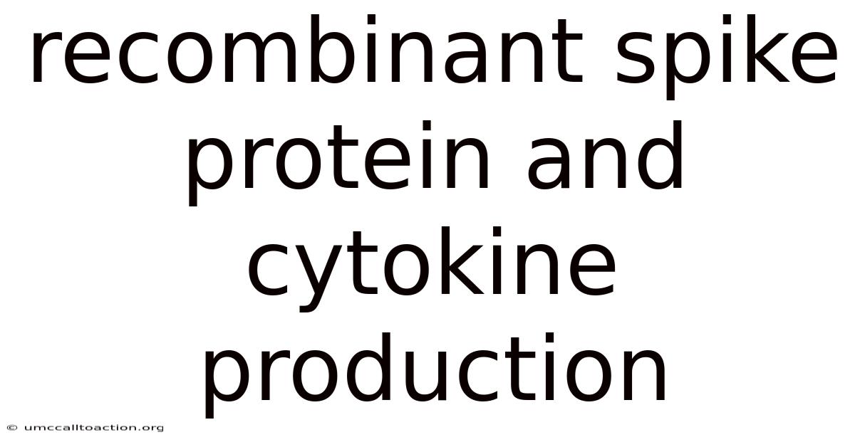 Recombinant Spike Protein And Cytokine Production