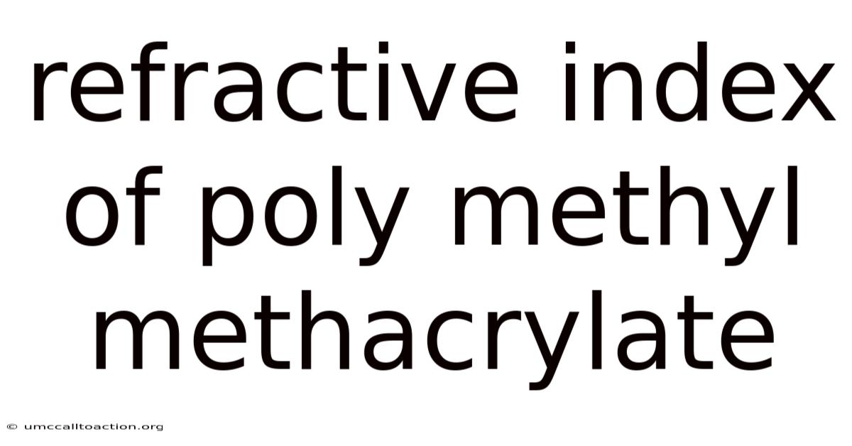 Refractive Index Of Poly Methyl Methacrylate