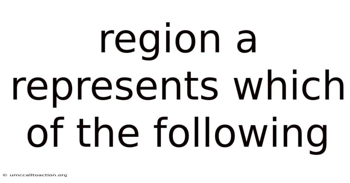 Region A Represents Which Of The Following