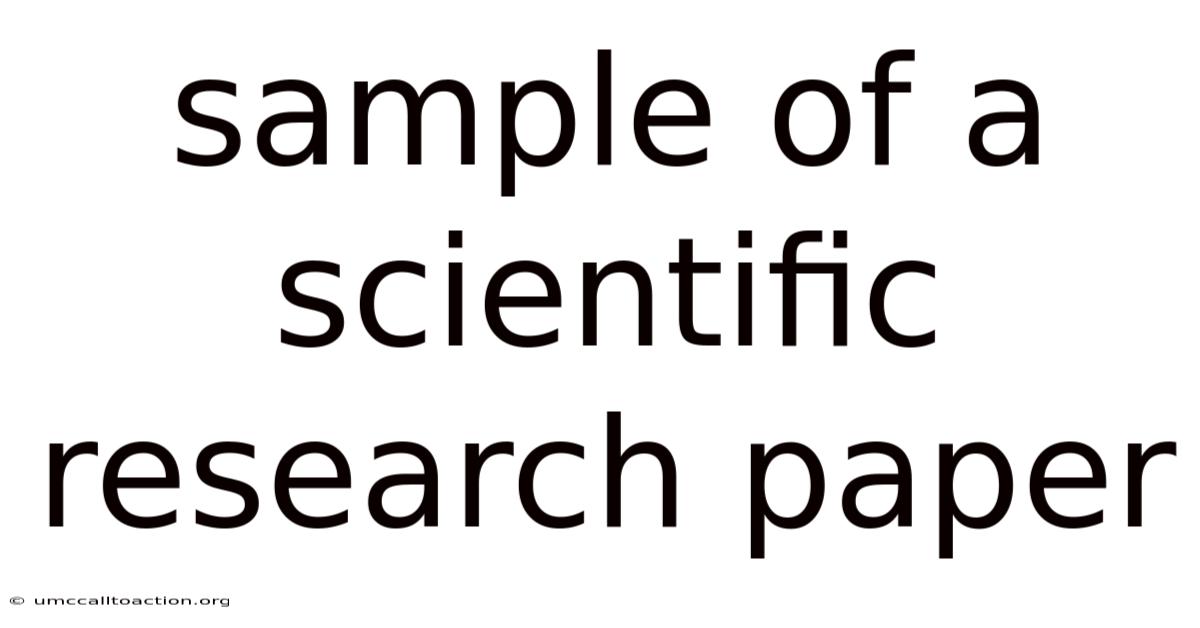Sample Of A Scientific Research Paper