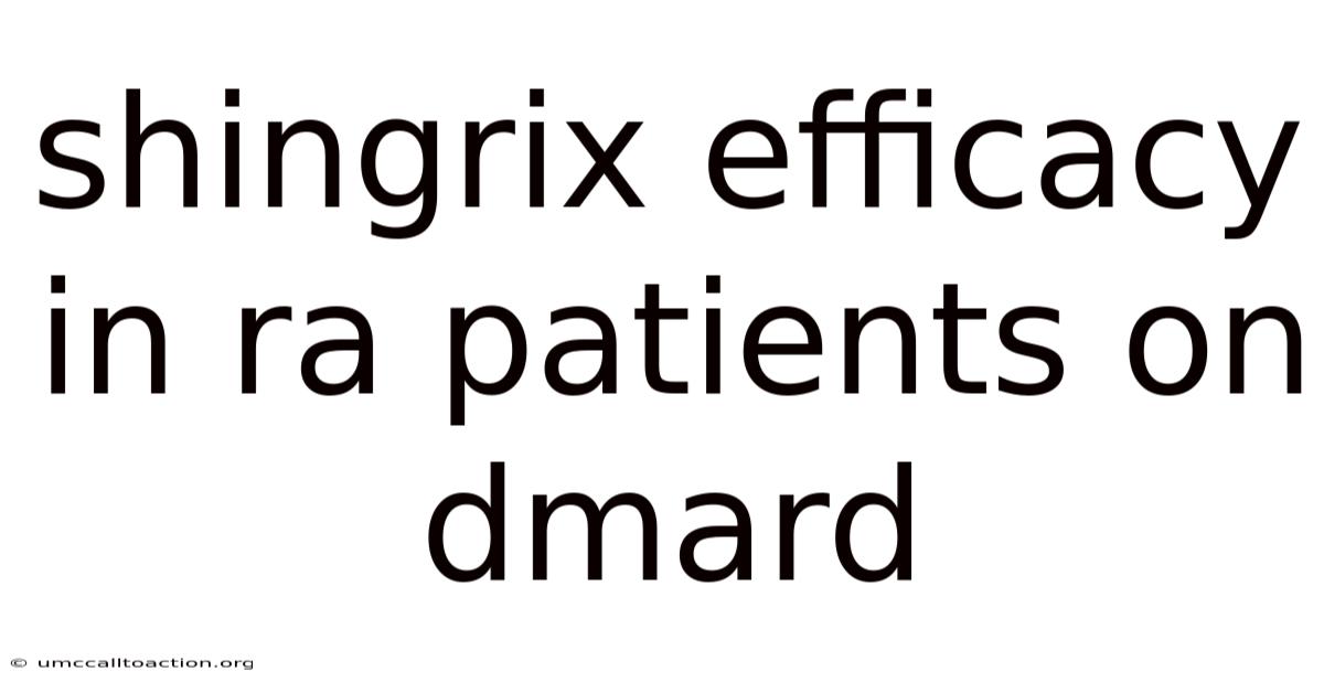 Shingrix Efficacy In Ra Patients On Dmard
