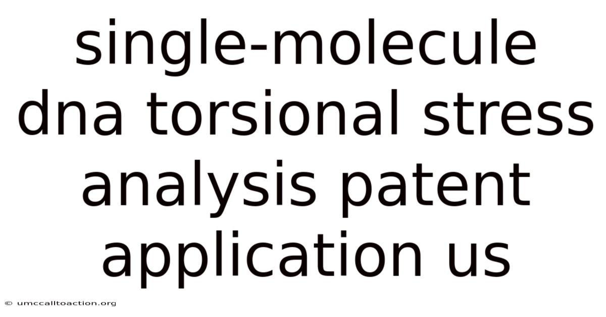 Single-molecule Dna Torsional Stress Analysis Patent Application Us