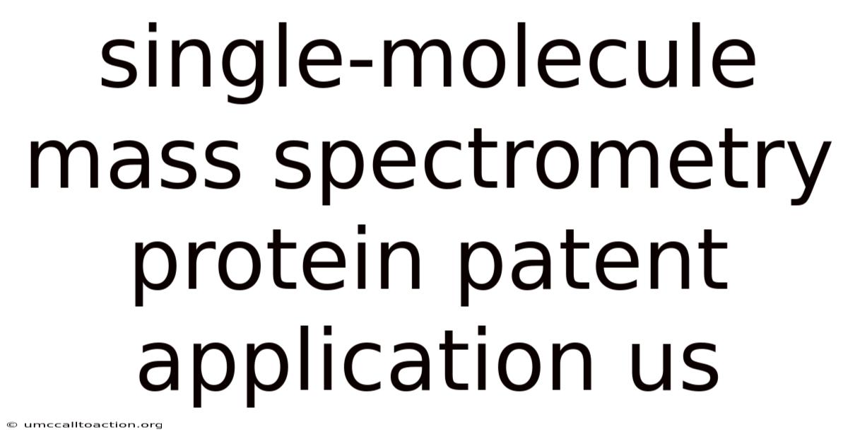 Single-molecule Mass Spectrometry Protein Patent Application Us