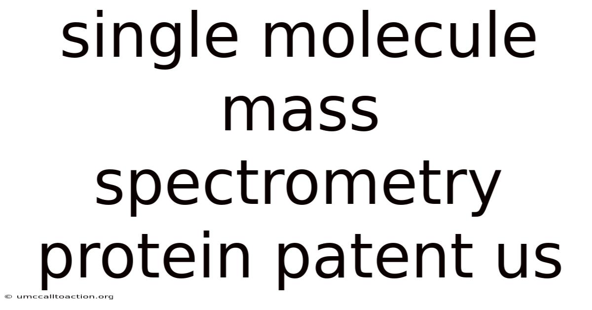 Single Molecule Mass Spectrometry Protein Patent Us