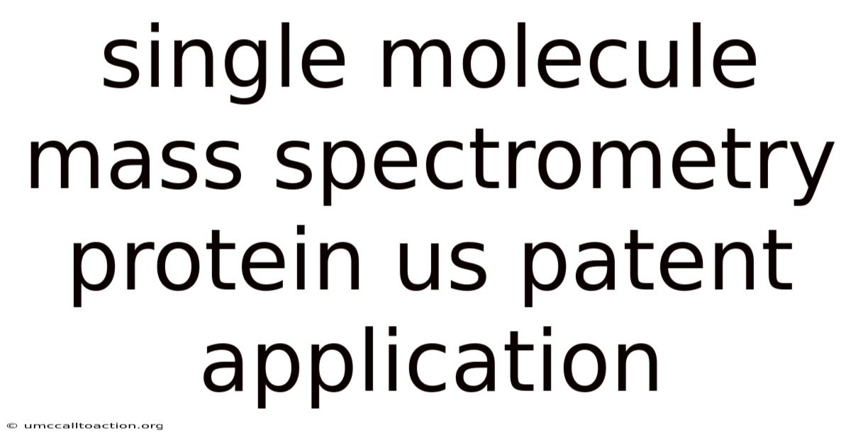 Single Molecule Mass Spectrometry Protein Us Patent Application