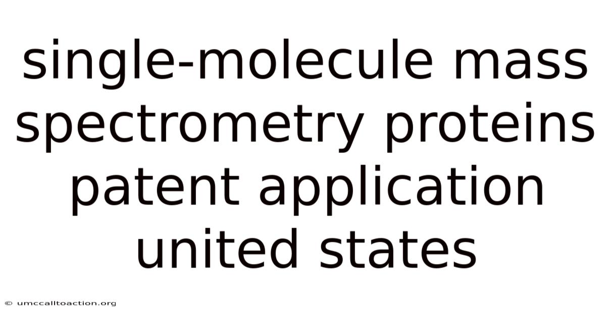 Single-molecule Mass Spectrometry Proteins Patent Application United States