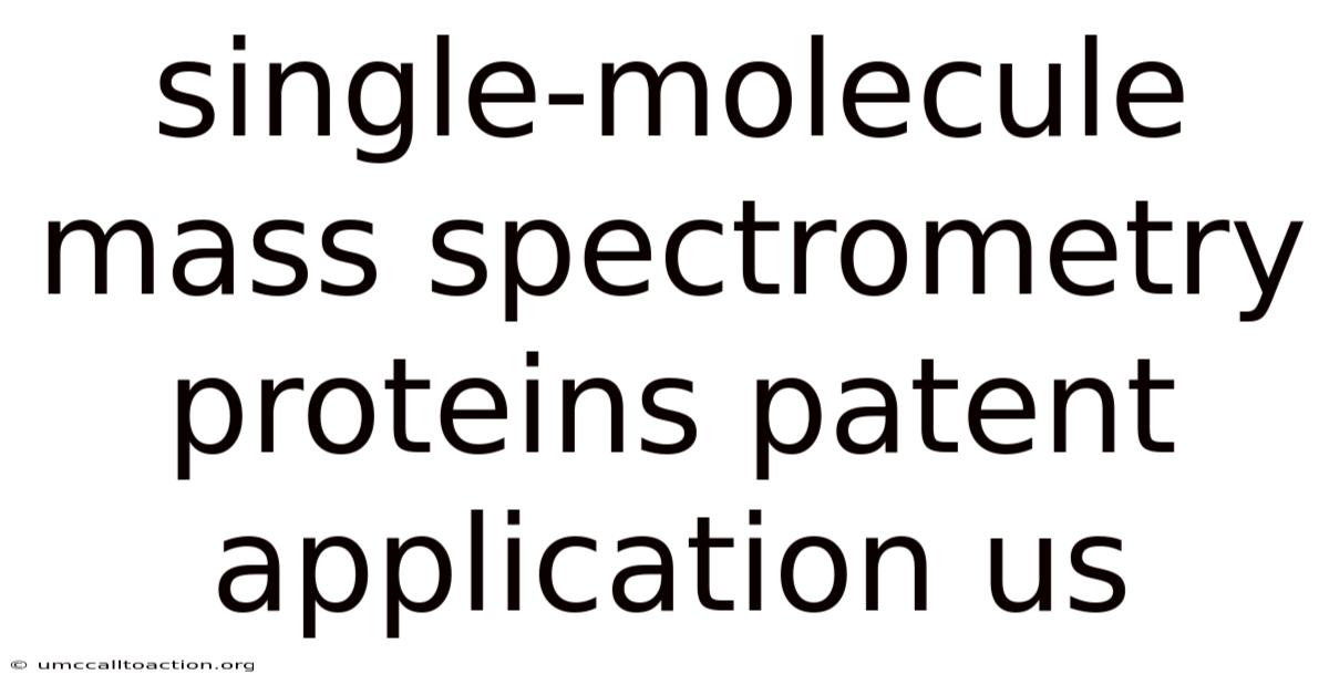 Single-molecule Mass Spectrometry Proteins Patent Application Us