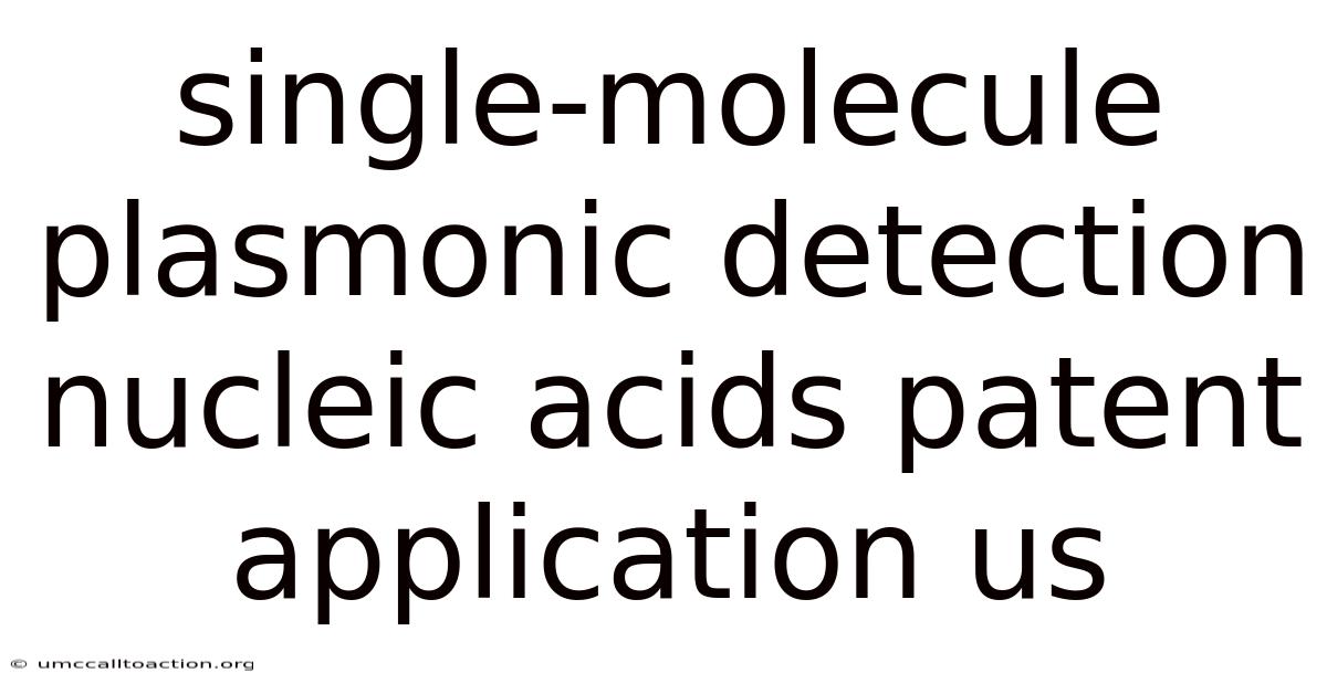 Single-molecule Plasmonic Detection Nucleic Acids Patent Application Us