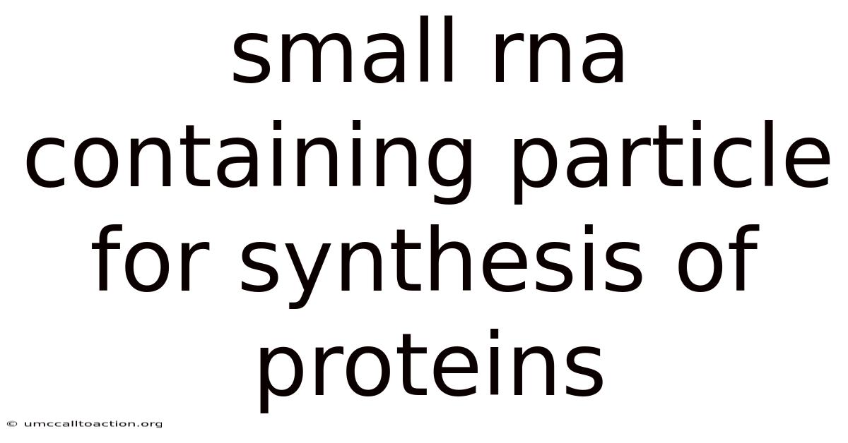 Small Rna Containing Particle For Synthesis Of Proteins