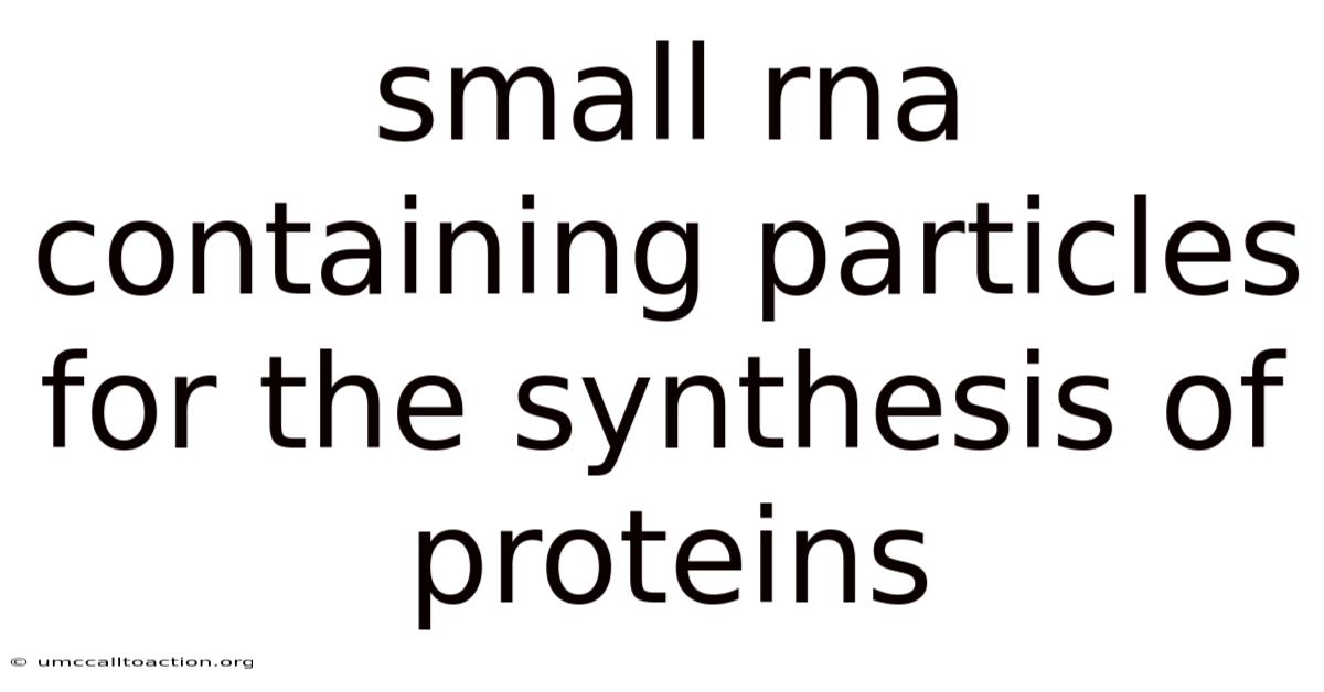 Small Rna Containing Particles For The Synthesis Of Proteins