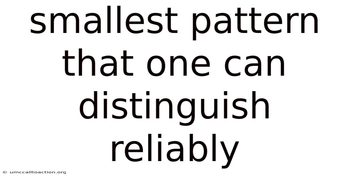 Smallest Pattern That One Can Distinguish Reliably