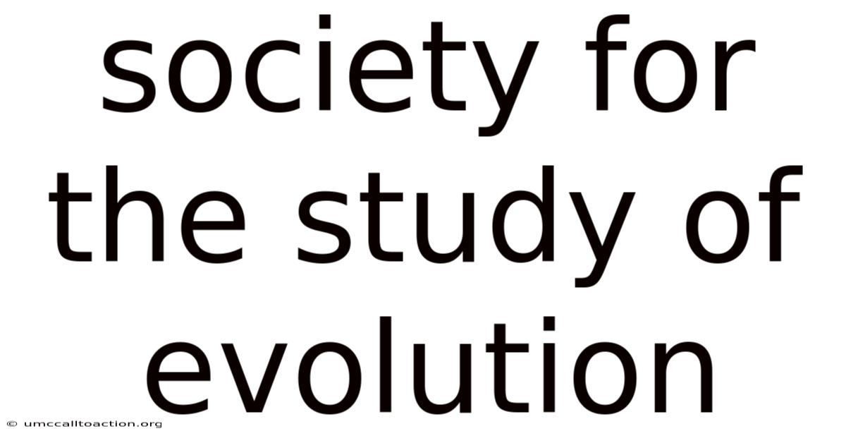 Society For The Study Of Evolution