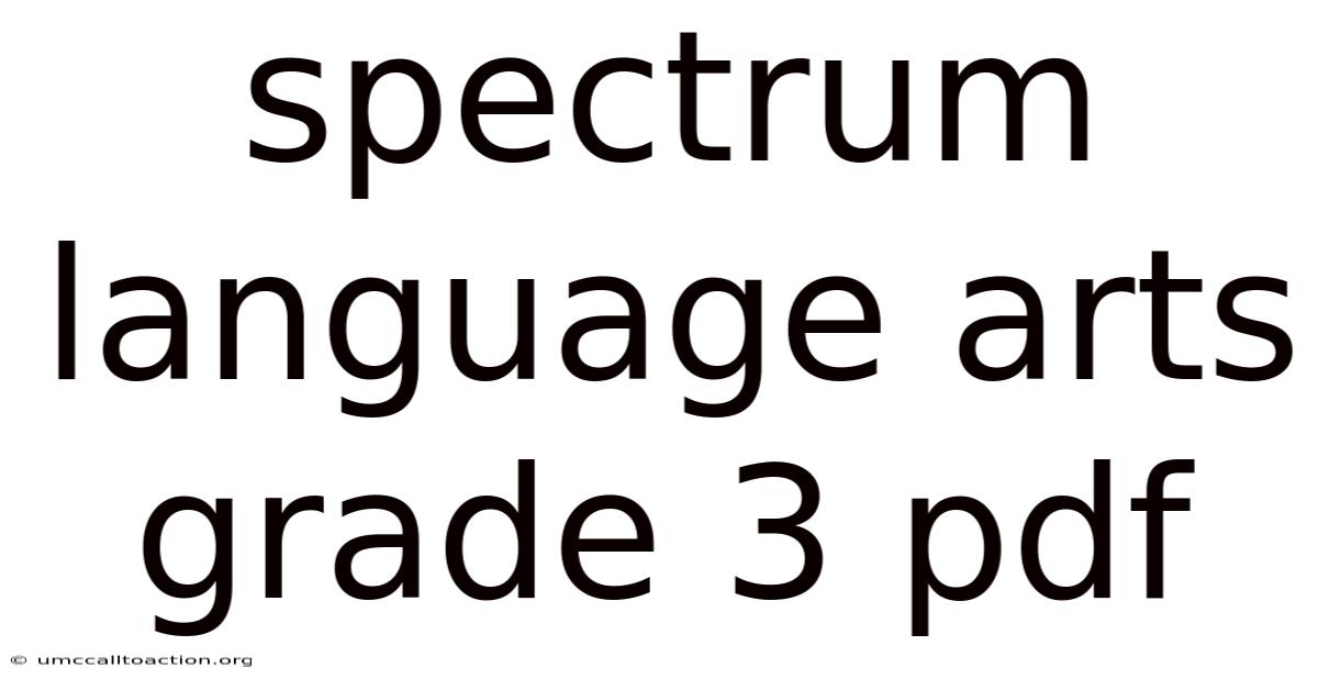 Spectrum Language Arts Grade 3 Pdf