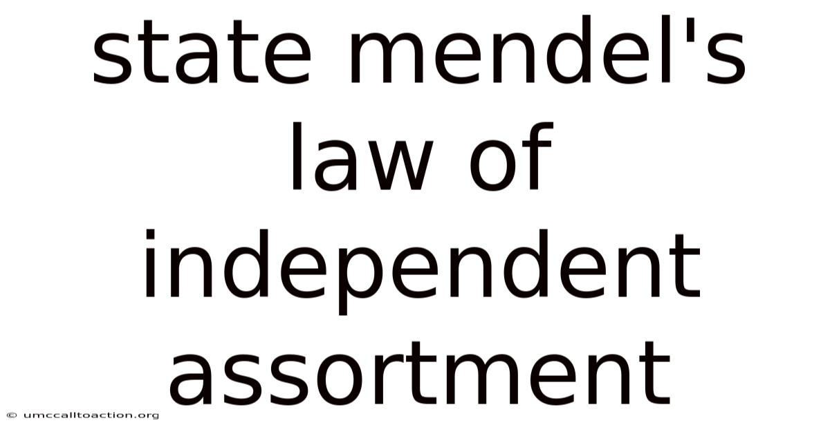 State Mendel's Law Of Independent Assortment