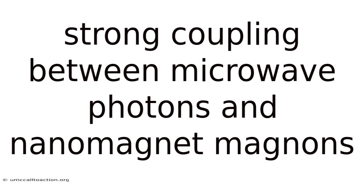 Strong Coupling Between Microwave Photons And Nanomagnet Magnons