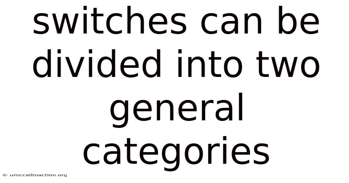 Switches Can Be Divided Into Two General Categories