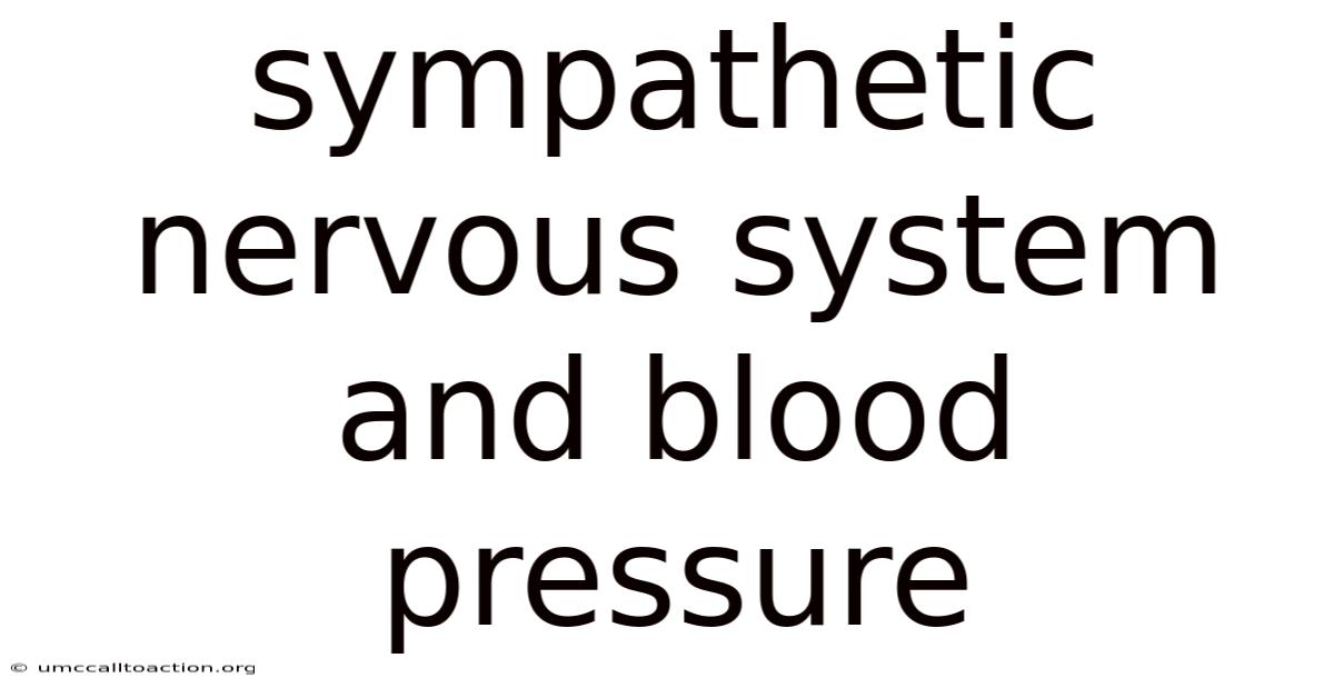 Sympathetic Nervous System And Blood Pressure