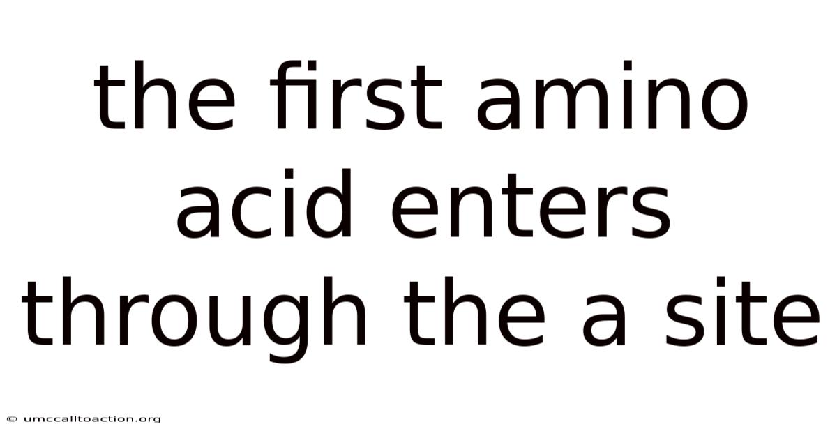 The First Amino Acid Enters Through The A Site