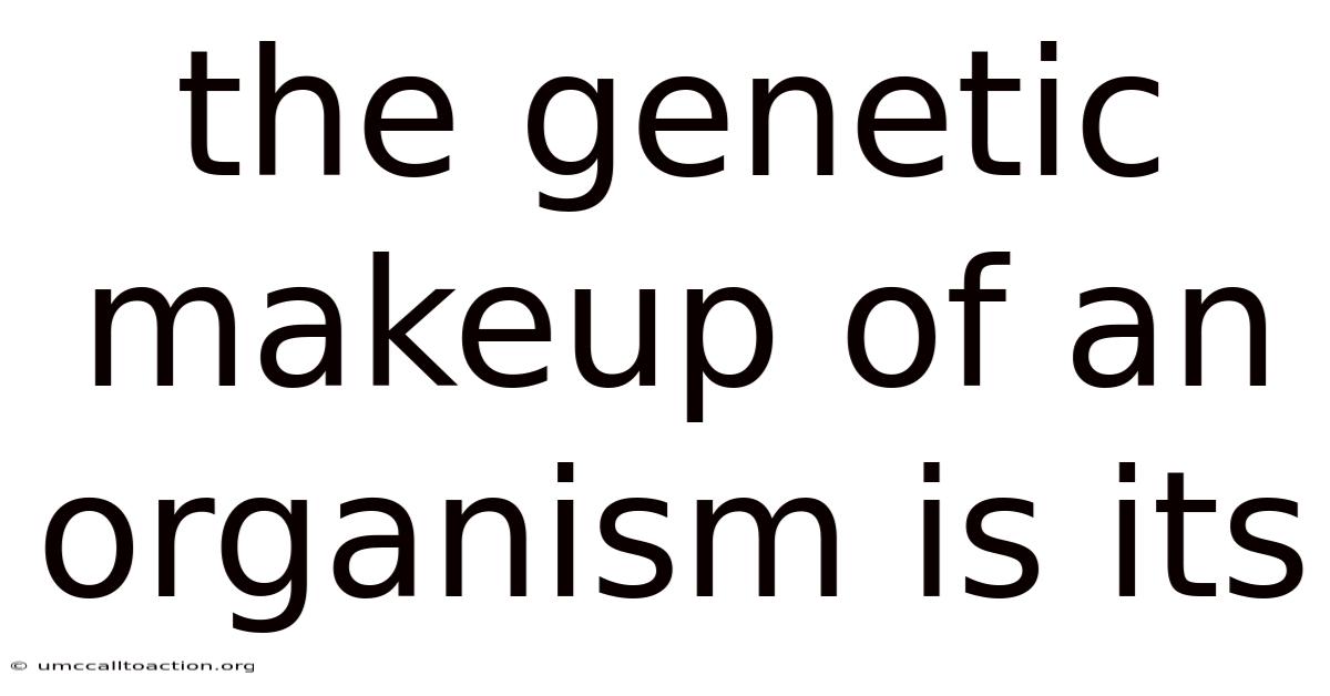 The Genetic Makeup Of An Organism Is Its