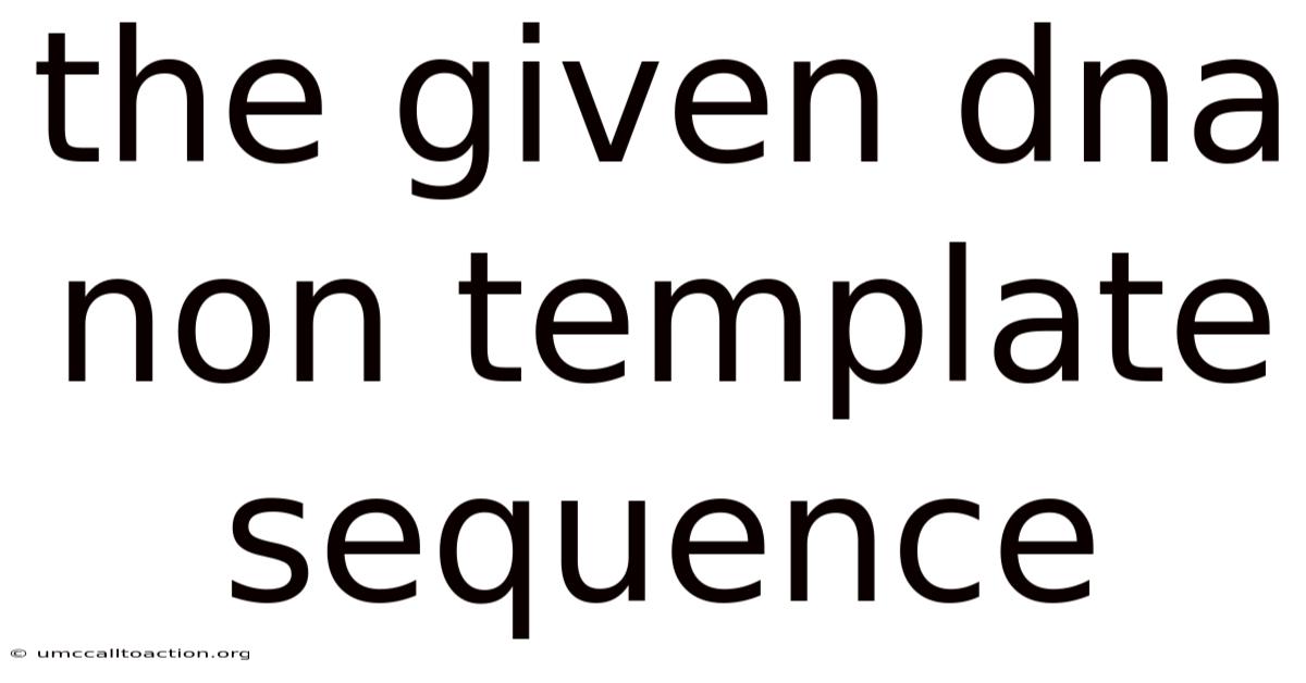 The Given Dna Non Template Sequence