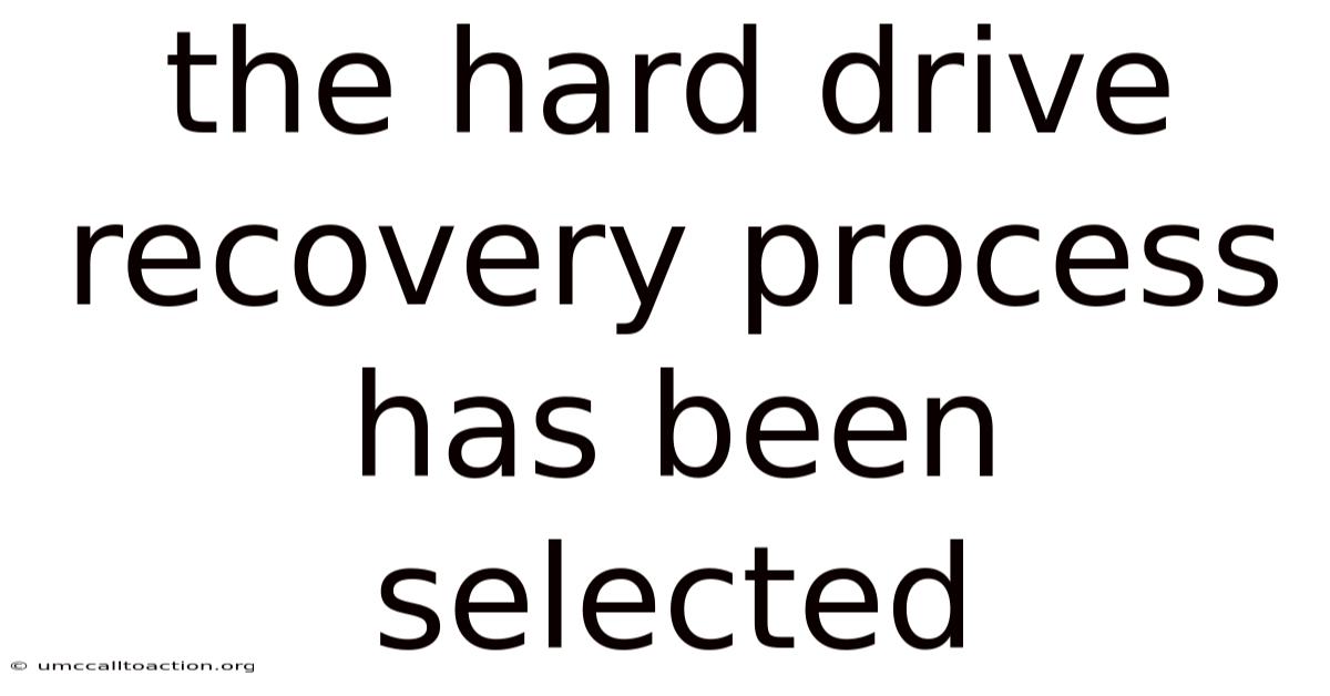 The Hard Drive Recovery Process Has Been Selected