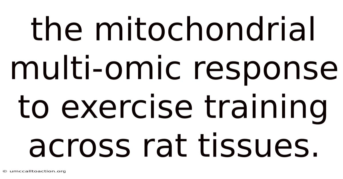 The Mitochondrial Multi-omic Response To Exercise Training Across Rat Tissues.