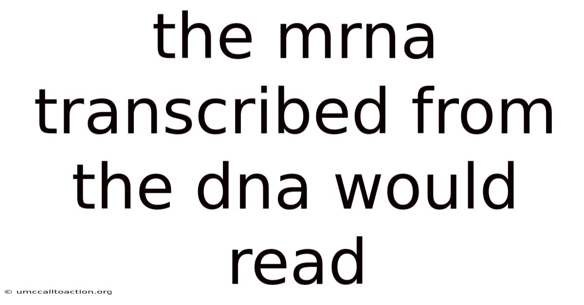 The Mrna Transcribed From The Dna Would Read