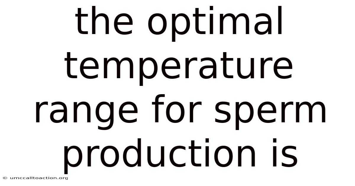 The Optimal Temperature Range For Sperm Production Is