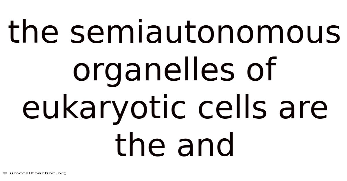 The Semiautonomous Organelles Of Eukaryotic Cells Are The And