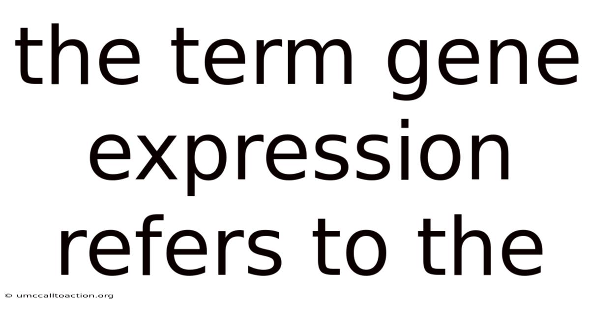 The Term Gene Expression Refers To The