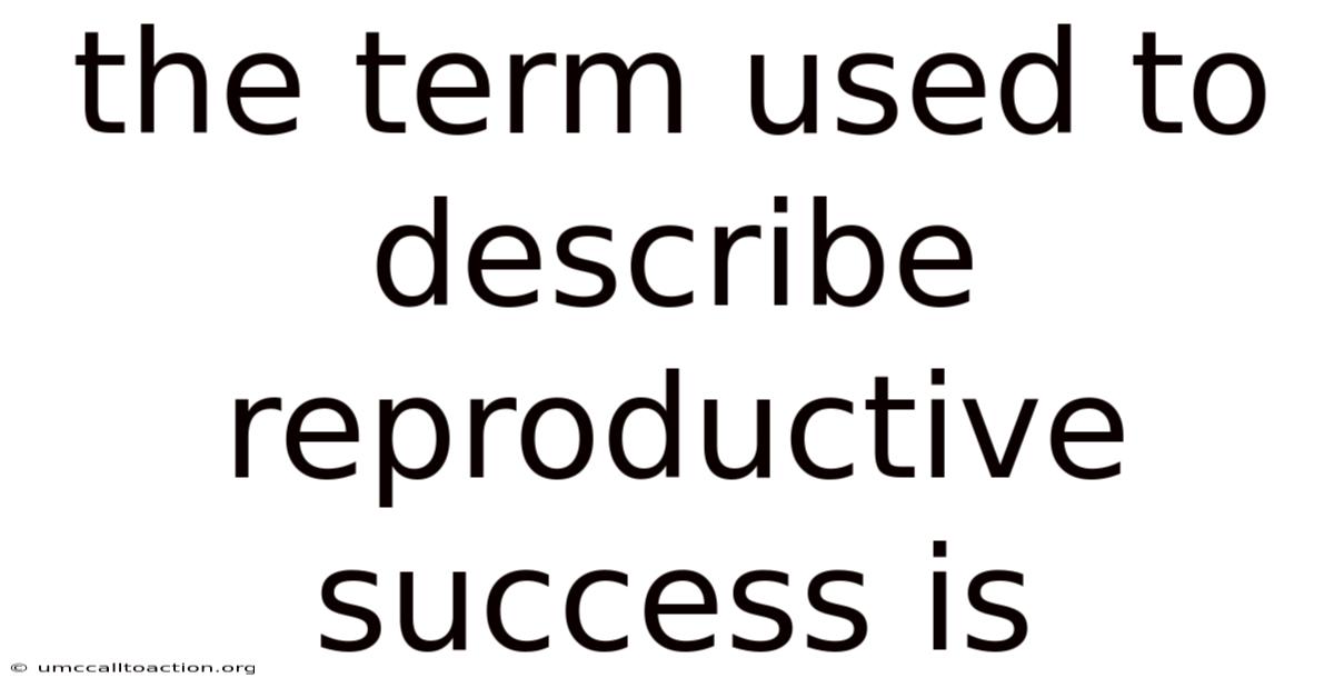 The Term Used To Describe Reproductive Success Is