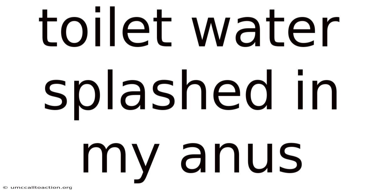 Toilet Water Splashed In My Anus