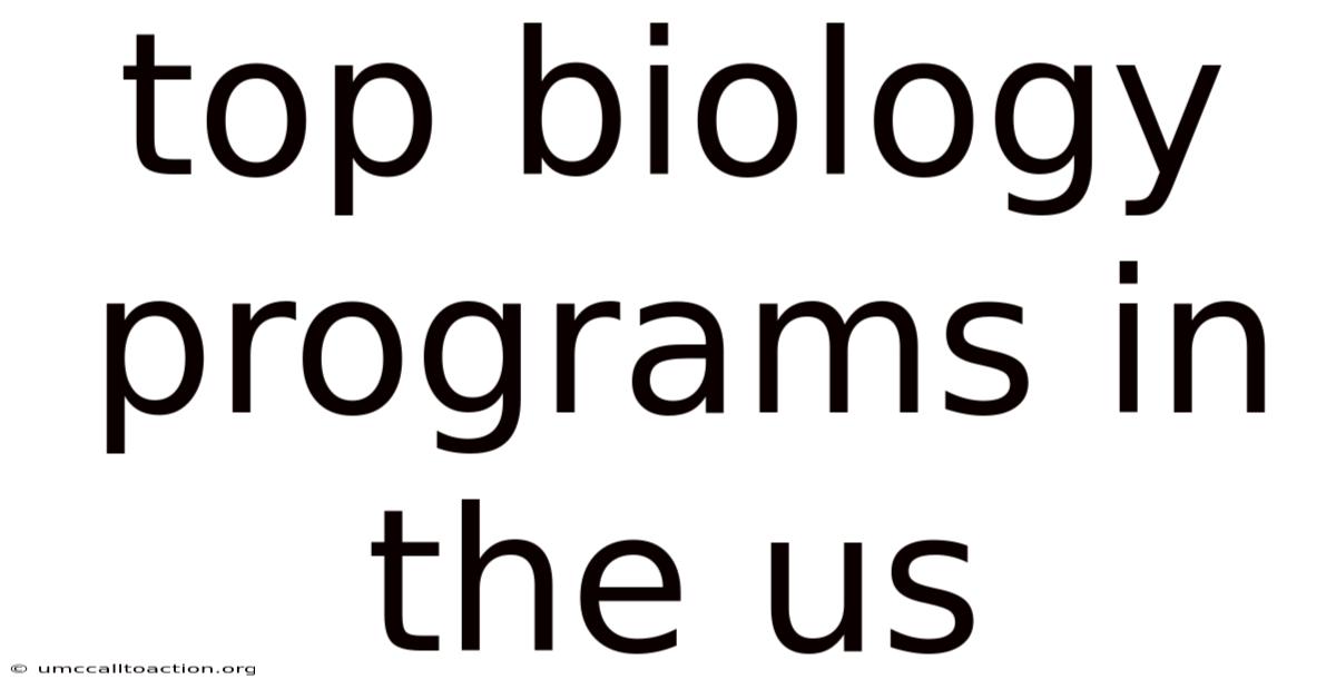 Top Biology Programs In The Us