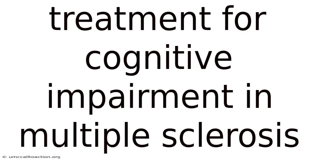 Treatment For Cognitive Impairment In Multiple Sclerosis