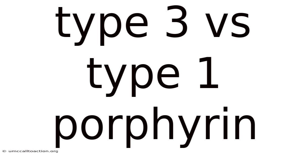 Type 3 Vs Type 1 Porphyrin