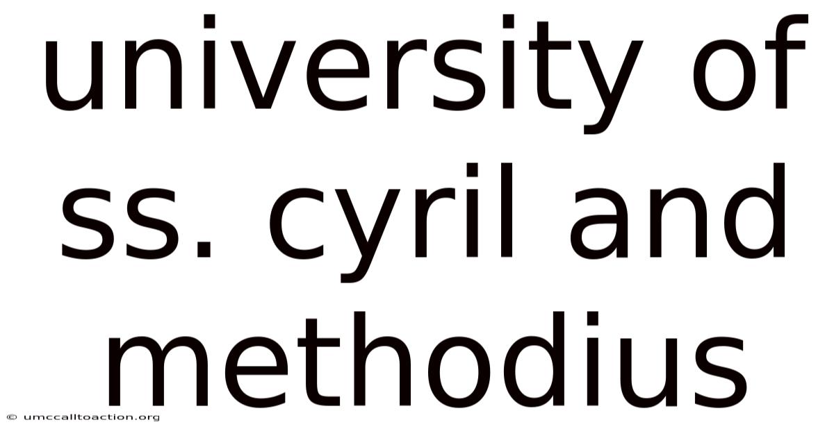 University Of Ss. Cyril And Methodius