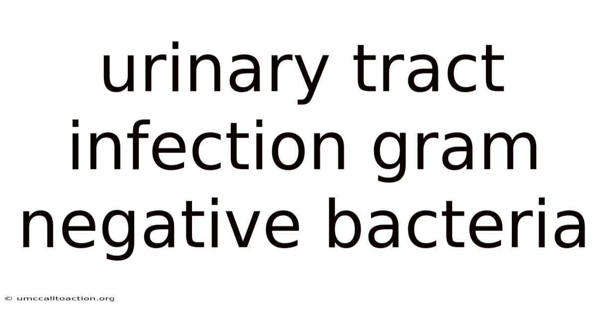 Urinary Tract Infection Gram Negative Bacteria