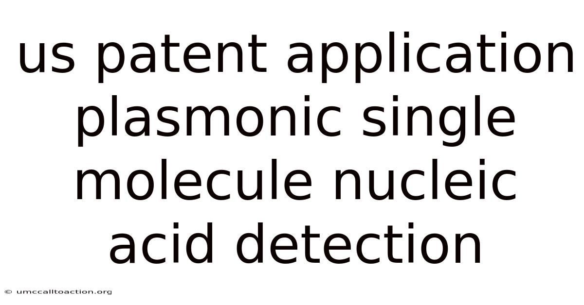 Us Patent Application Plasmonic Single Molecule Nucleic Acid Detection