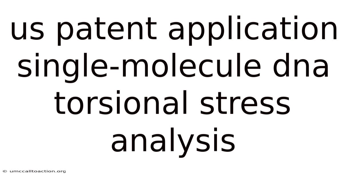 Us Patent Application Single-molecule Dna Torsional Stress Analysis