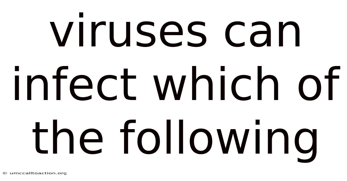 Viruses Can Infect Which Of The Following