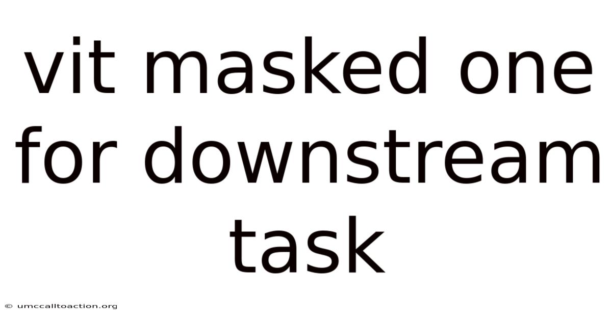 Vit Masked One For Downstream Task