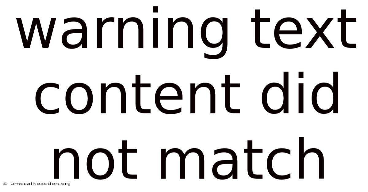 Warning Text Content Did Not Match