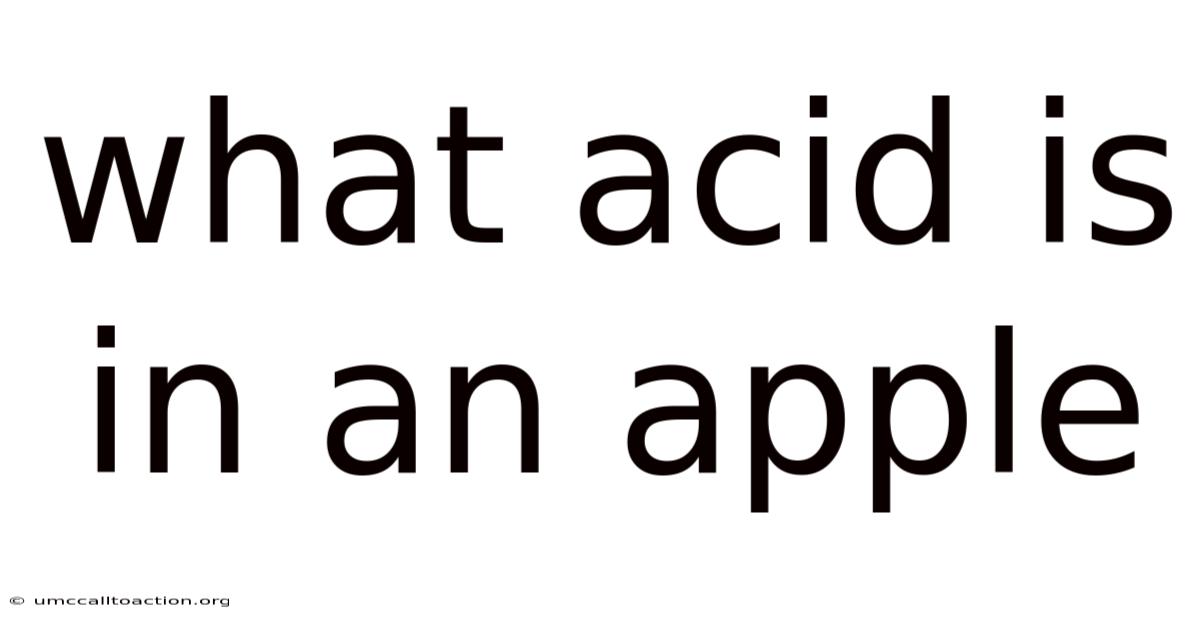 What Acid Is In An Apple