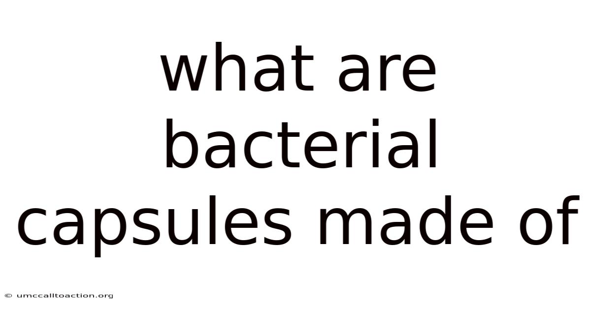 What Are Bacterial Capsules Made Of