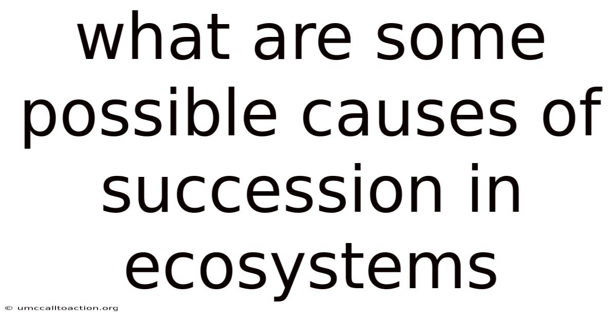 What Are Some Possible Causes Of Succession In Ecosystems